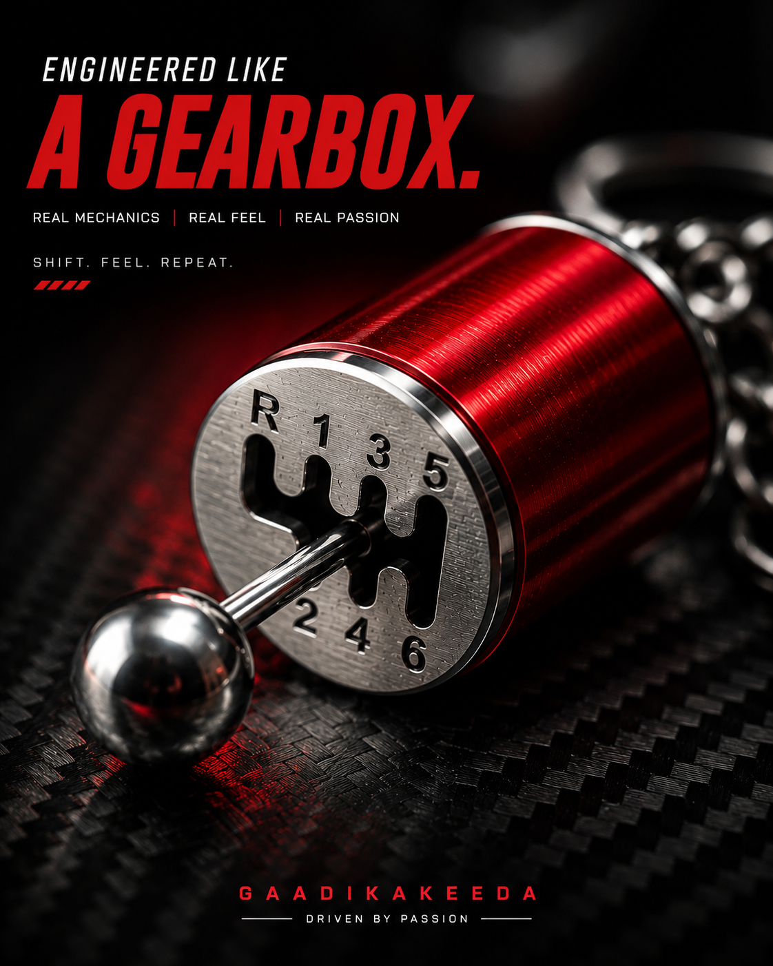 6-Speed Manual Gearbox Keychain ⚙️ | Functional Gear Shifter | Premium Metal Keychain